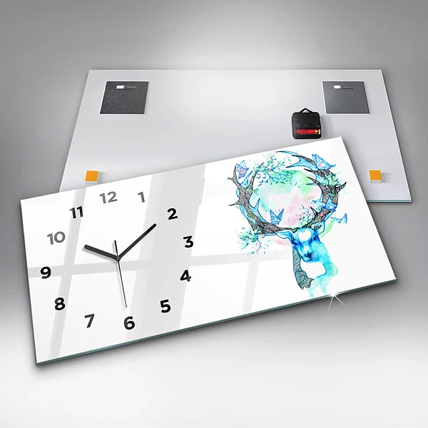 Horizontale Uhr mit motiv Illustration eines Rehs