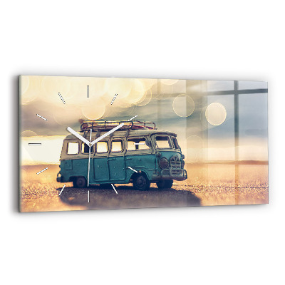 Horizontale Uhr mit motiv Camper am Strand