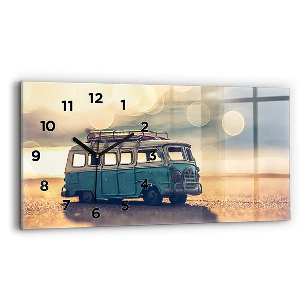 Horizontale Uhr mit motiv Camper am Strand