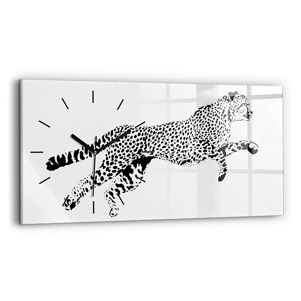 Horizontale Uhr mit motiv Silhouette eines Panthers