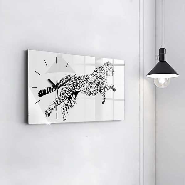 Horizontale Uhr mit motiv Silhouette eines Panthers