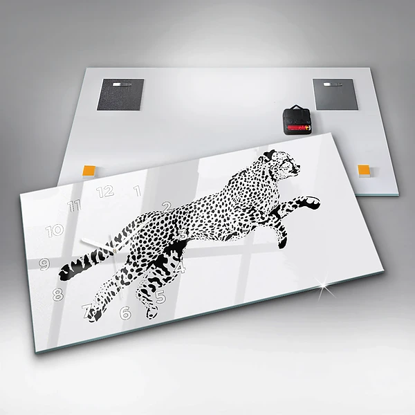Horizontale Uhr mit motiv Silhouette eines Panthers