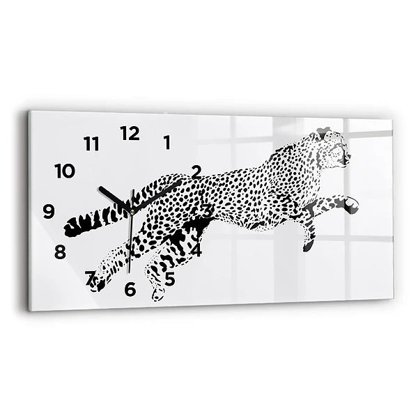 Horizontale Uhr mit motiv Silhouette eines Panthers