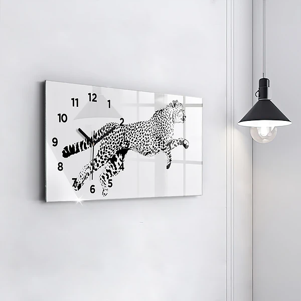 Horizontale Uhr mit motiv Silhouette eines Panthers