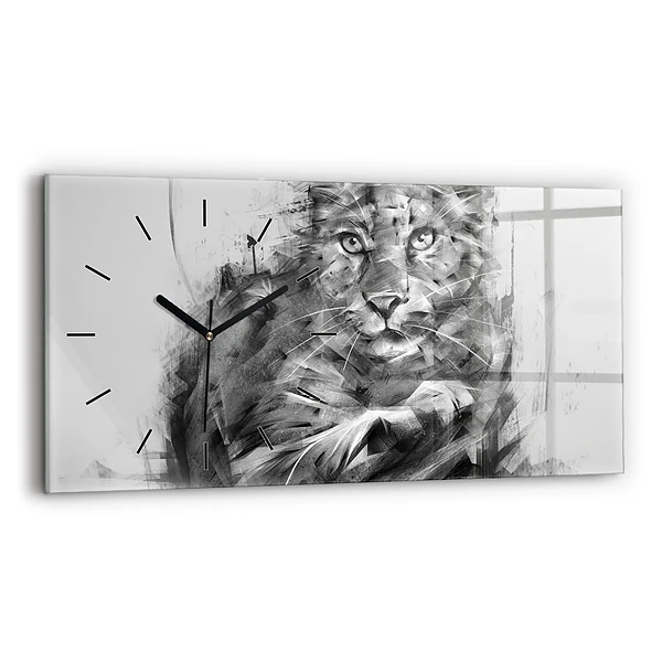 Horizontale Uhr mit motiv Gemalter Löwe