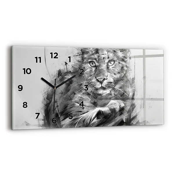 Horizontale Uhr mit motiv Gemalter Löwe
