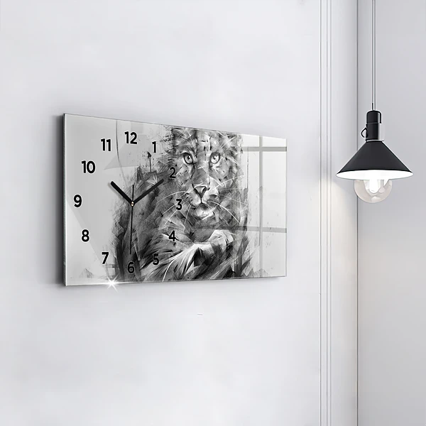 Horizontale Uhr mit motiv Gemalter Löwe