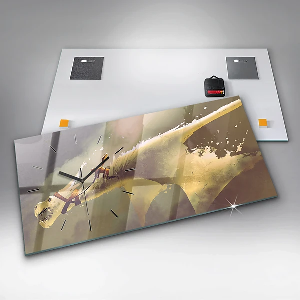 Horizontale Uhr Illustration eines Drachenreiters