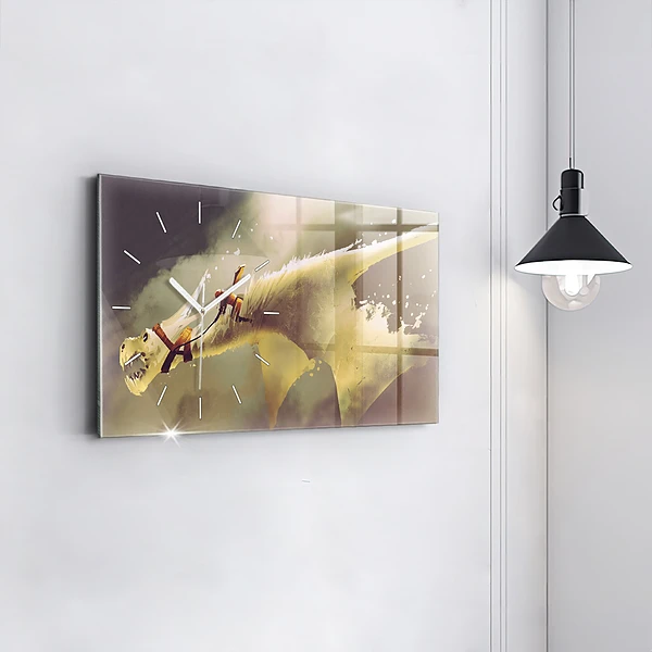 Horizontale Uhr Illustration eines Drachenreiters