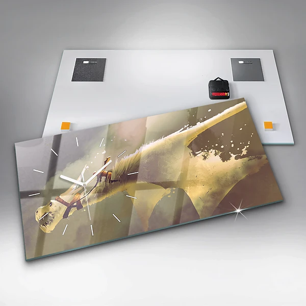 Horizontale Uhr Illustration eines Drachenreiters