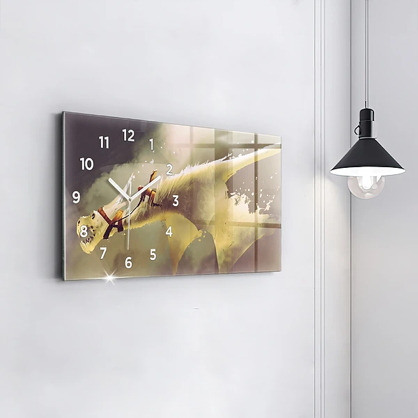 Horizontale Uhr Illustration eines Drachenreiters