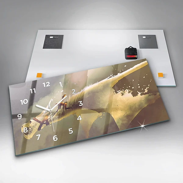 Horizontale Uhr Illustration eines Drachenreiters