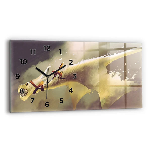 Horizontale Uhr Illustration eines Drachenreiters