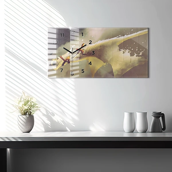 Horizontale Uhr Illustration eines Drachenreiters