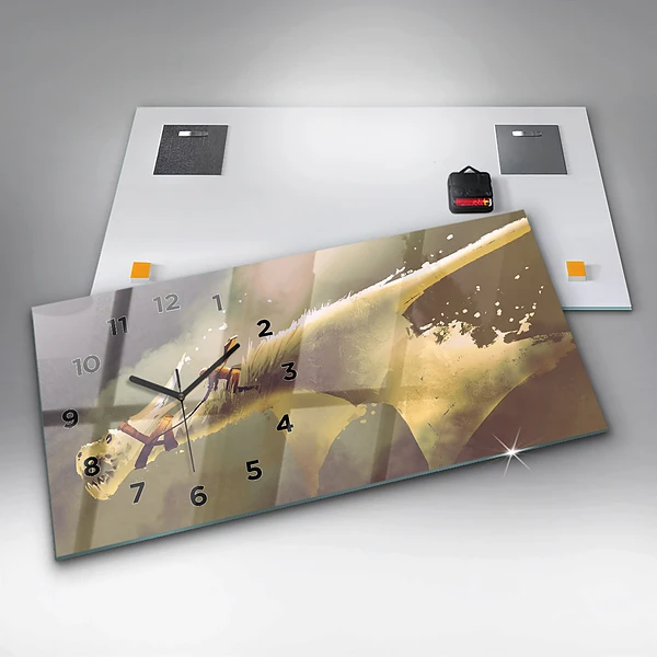 Horizontale Uhr Illustration eines Drachenreiters