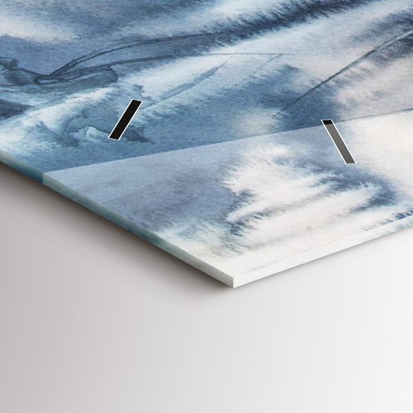 Horizontale Uhr mit motiv Winter See Boot