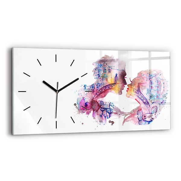 Horizontale Uhr mit motiv Zwei Körper eine Seele