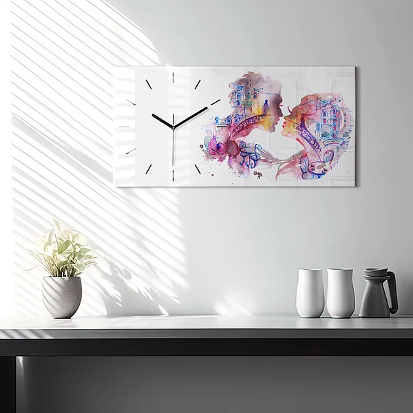 Horizontale Uhr mit motiv Zwei Körper eine Seele
