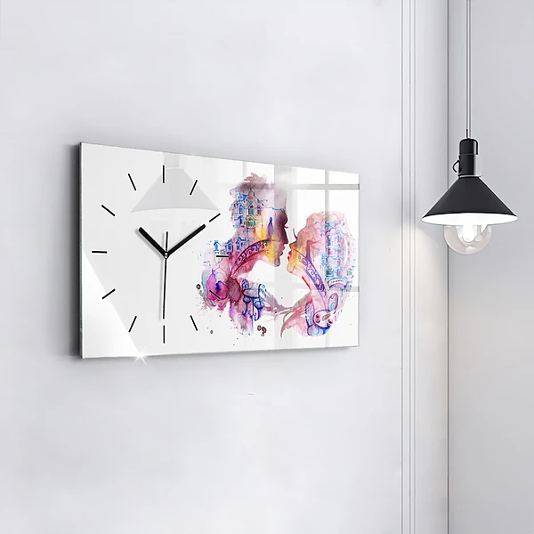 Horizontale Uhr mit motiv Zwei Körper eine Seele
