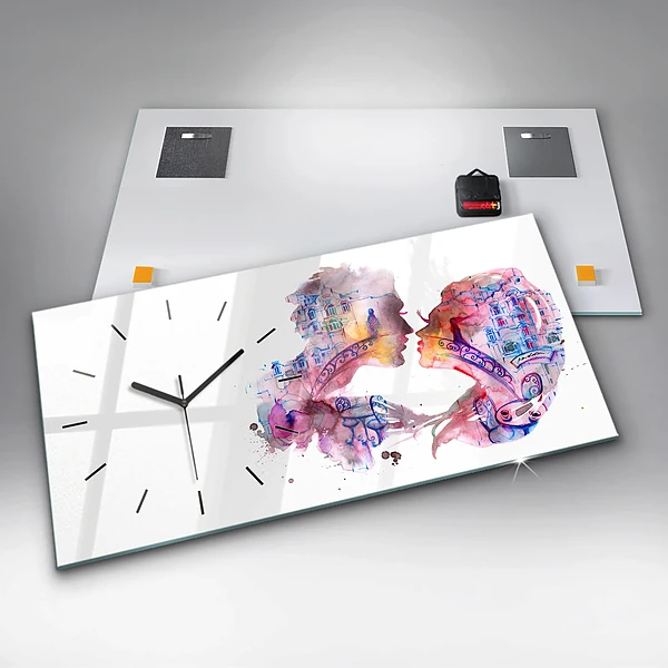 Horizontale Uhr mit motiv Zwei Körper eine Seele