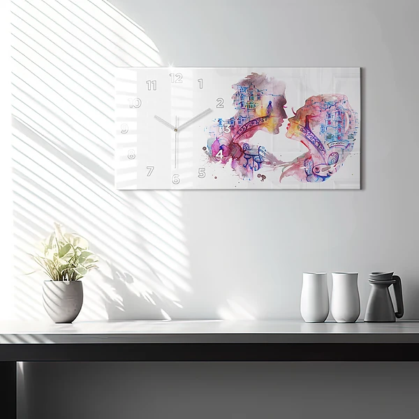 Horizontale Uhr mit motiv Zwei Körper eine Seele