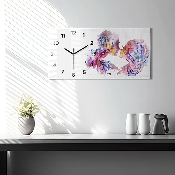 Horizontale Uhr mit motiv Zwei Körper eine Seele