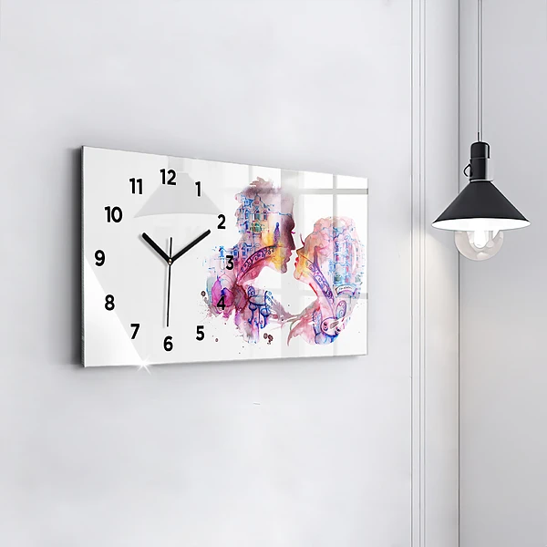 Horizontale Uhr mit motiv Zwei Körper eine Seele
