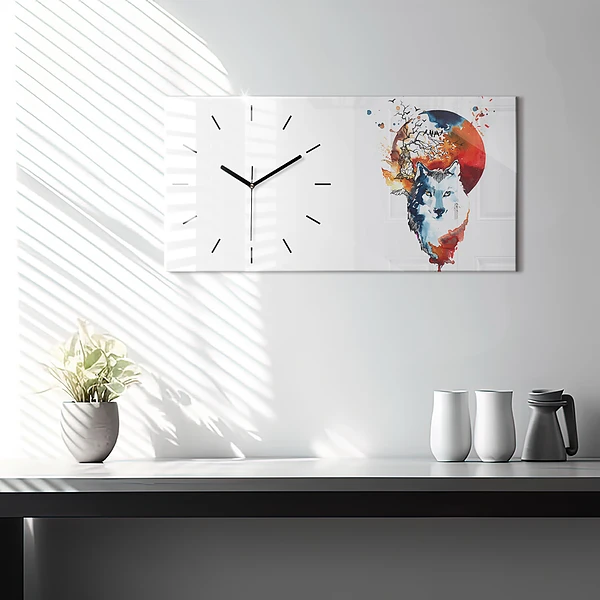 Horizontale Uhr Werwolf Vollmond und Luna