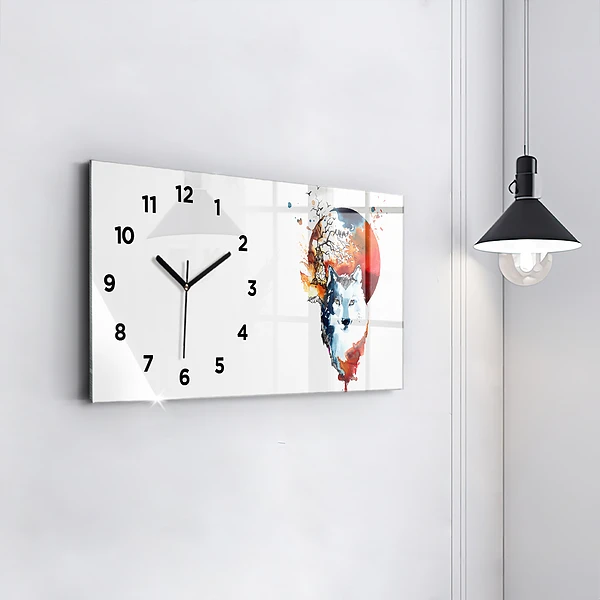Horizontale Uhr Werwolf Vollmond und Luna