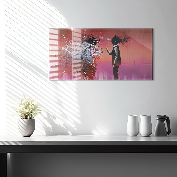 Horizontale Uhr mit motiv Cyberspace