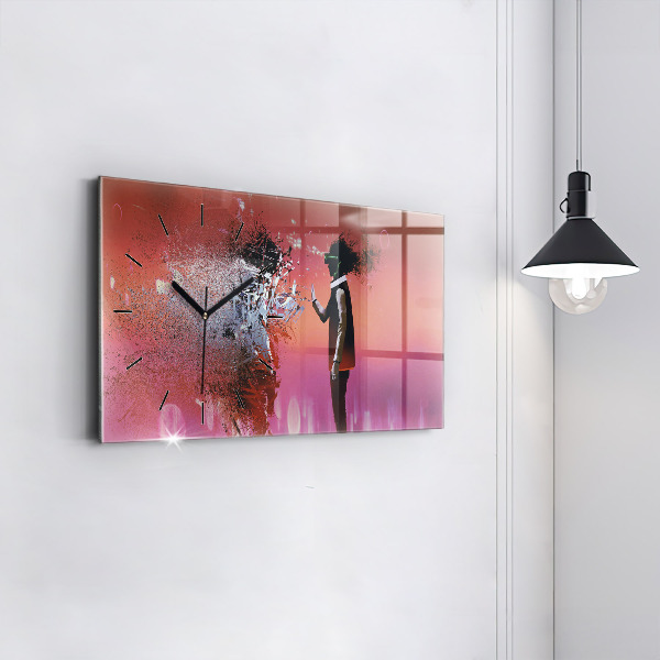 Horizontale Uhr mit motiv Cyberspace