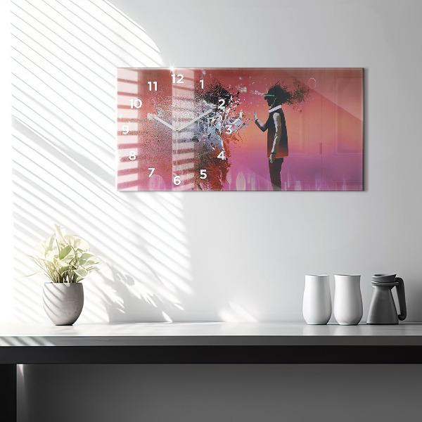 Horizontale Uhr mit motiv Cyberspace