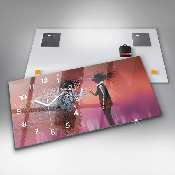 Horizontale Uhr mit motiv Cyberspace