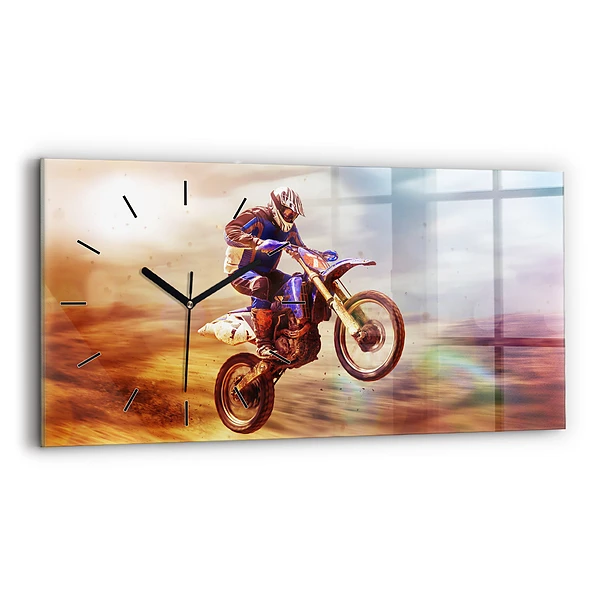 Horizontale Uhr mit motiv Enduro-Motocross