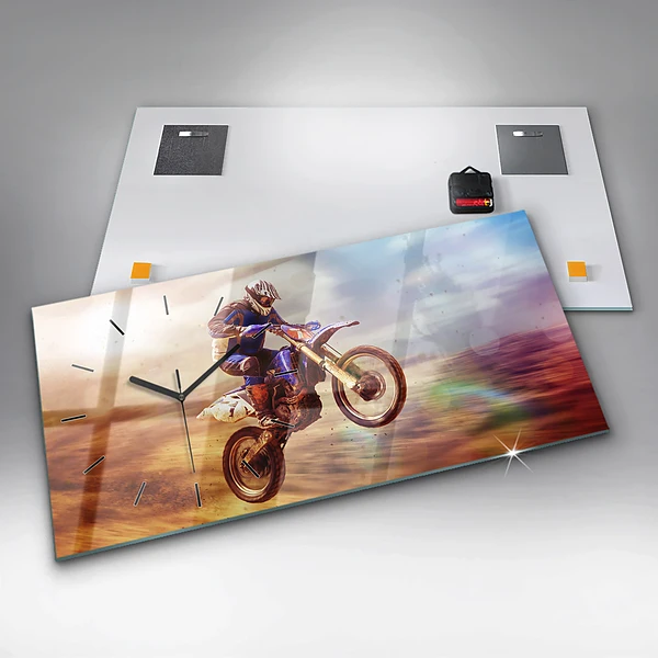 Horizontale Uhr mit motiv Enduro-Motocross