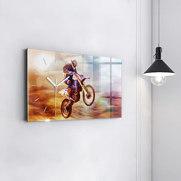 Horizontale Uhr mit motiv Enduro-Motocross