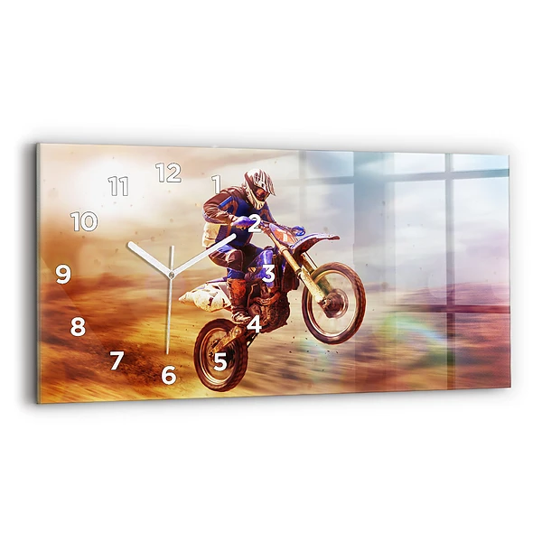 Horizontale Uhr mit motiv Enduro-Motocross