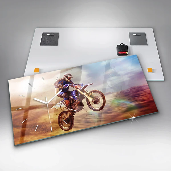 Horizontale Uhr mit motiv Enduro-Motocross