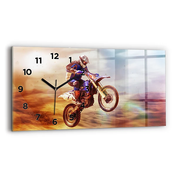 Horizontale Uhr mit motiv Enduro-Motocross