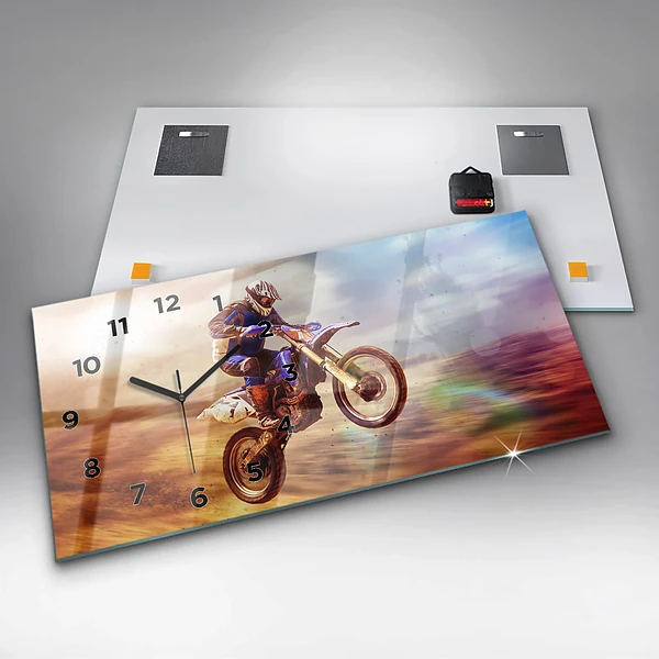 Horizontale Uhr mit motiv Enduro-Motocross