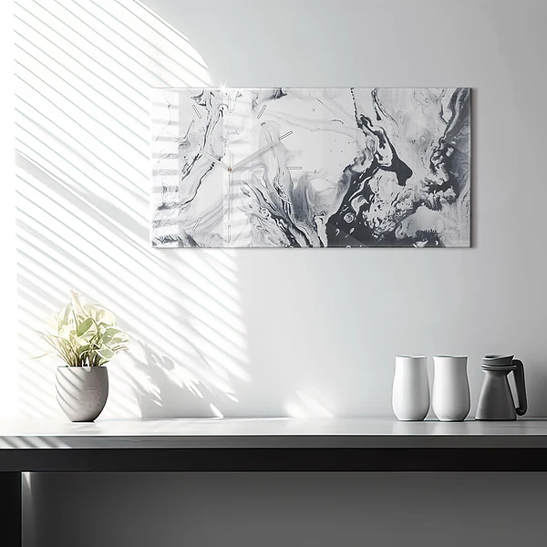 Horizontale Uhr mit motiv Abstrakte Tintenmurmel