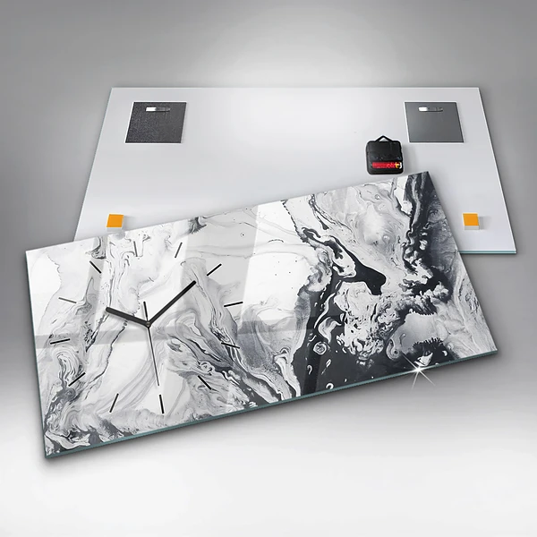 Horizontale Uhr mit motiv Abstrakte Tintenmurmel