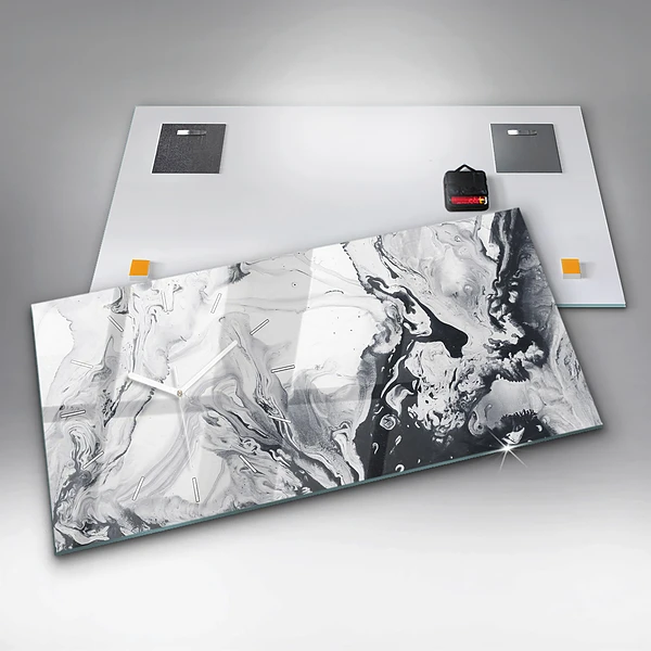 Horizontale Uhr mit motiv Abstrakte Tintenmurmel