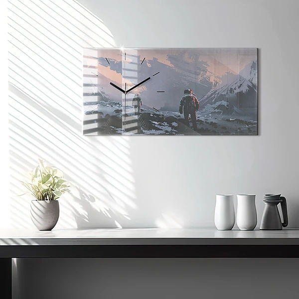 Horizontale Uhr mit motiv Astronauten Milchstraße