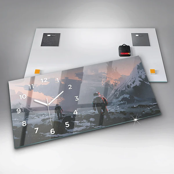 Horizontale Uhr mit motiv Astronauten Milchstraße