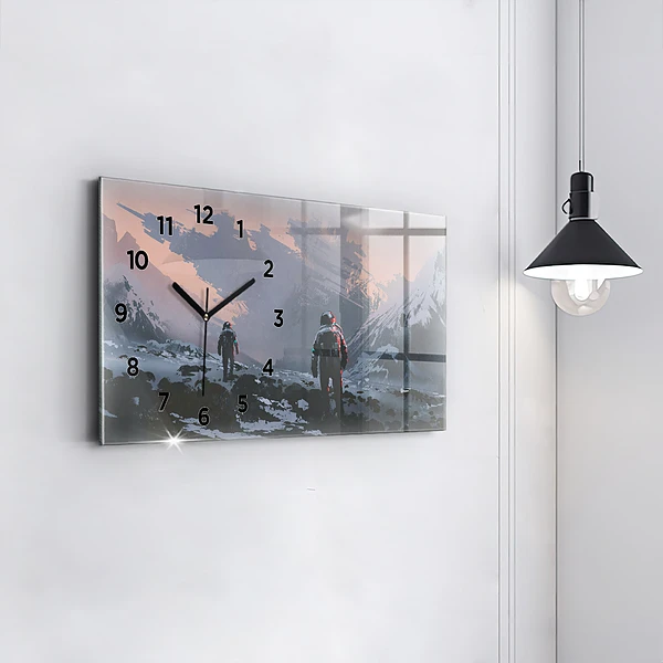 Horizontale Uhr mit motiv Astronauten Milchstraße