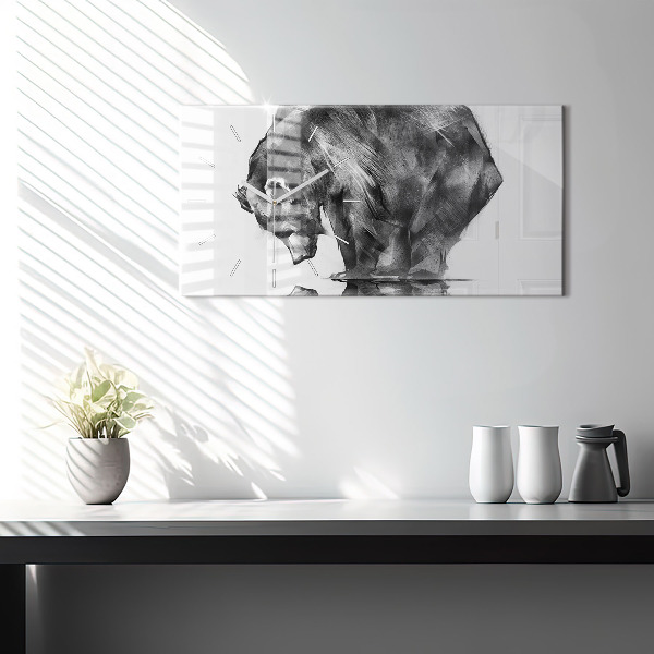 Horizontale Uhr Zeichnung Bär