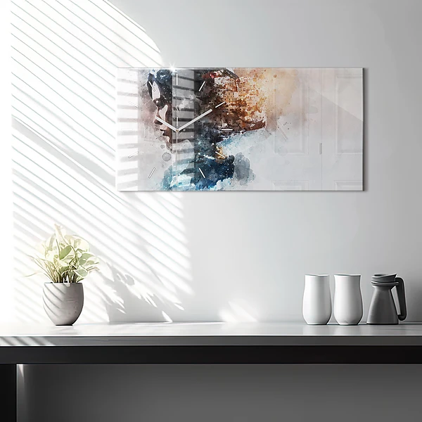 Horizontale Uhr mit motiv Die Vergangenheit im Hinterkopf