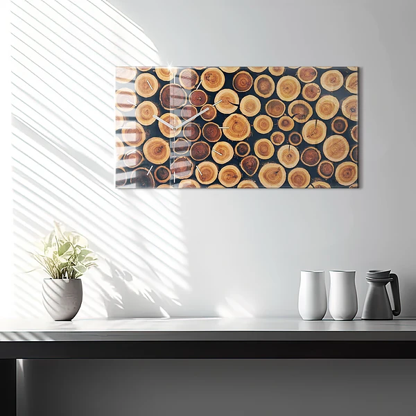 Horizontale Uhr Holz