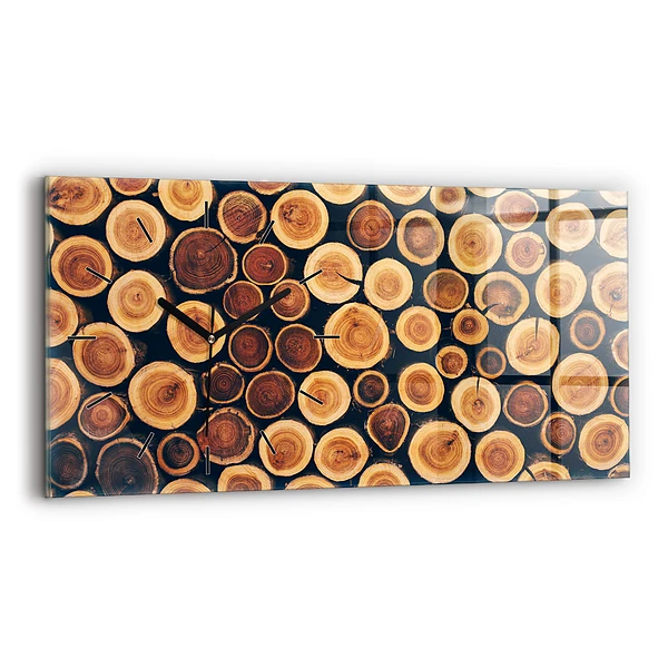 Horizontale Uhr Holz